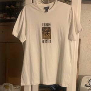 H&M White Graphic Tee with Bold Print